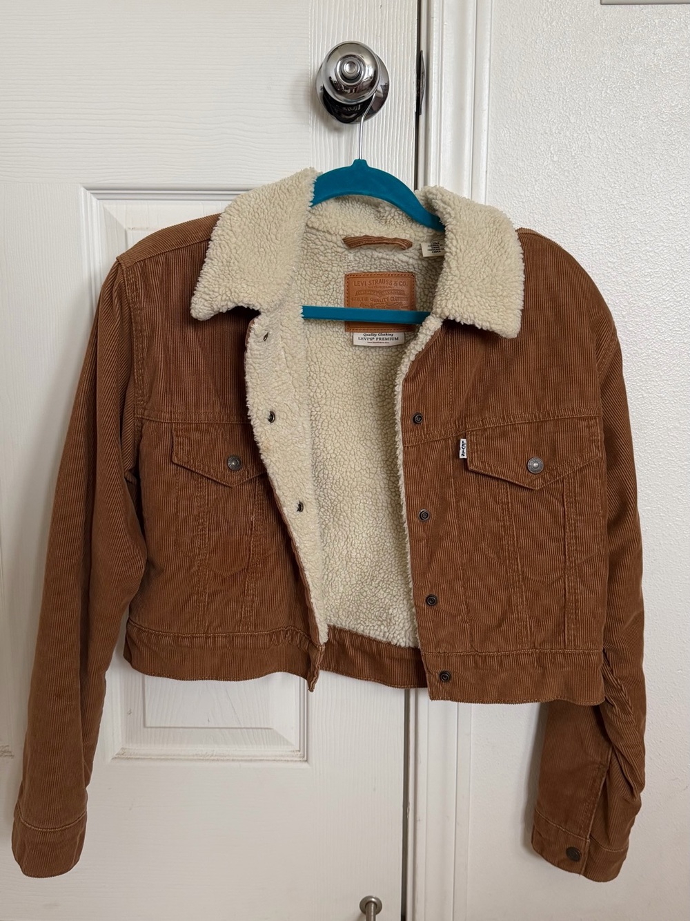 Levi's Corduroy Sherpa Cropped Trucker Jacket